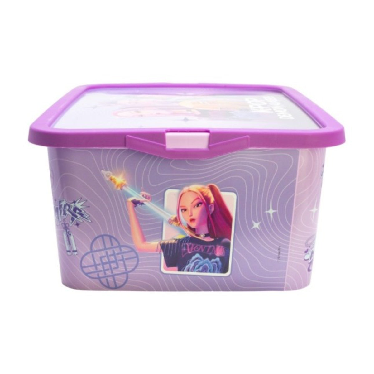 KPop HUNTRIX Violet Aufbewahrungsbox 13 L Ordnungsbox Klickbox für Spielzeug und Zubehör