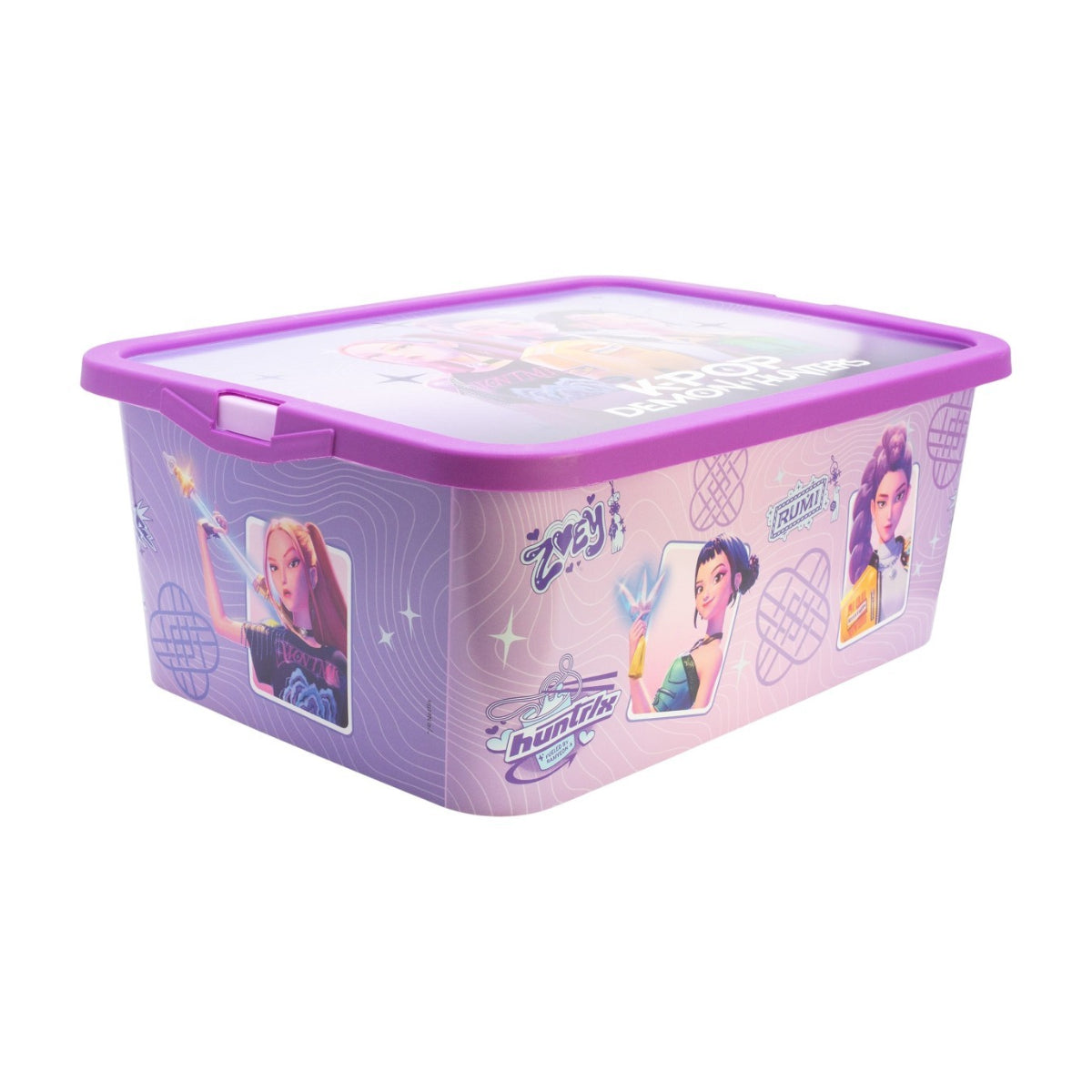 KPop HUNTRIX Violet Aufbewahrungsbox 13 L Ordnungsbox Klickbox für Spielzeug und Zubehör