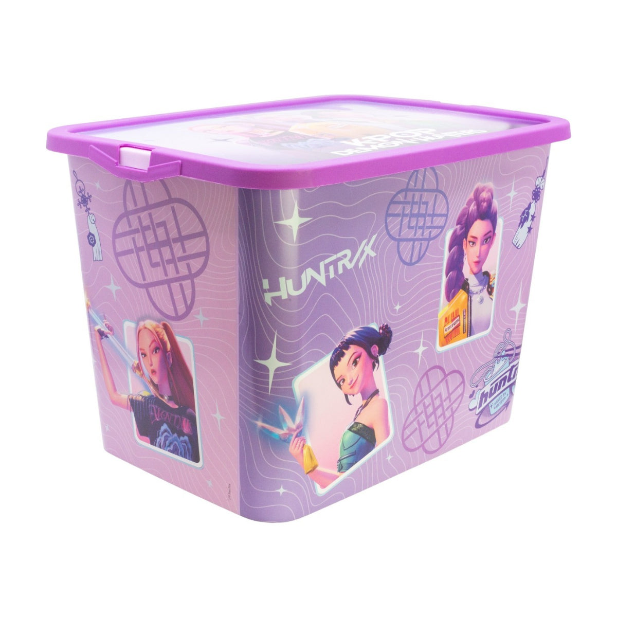 KPop HUNTRIX Aufbewahrungsbox 23 L Klickbox Ordnungsbox Violet für Kinderzimmer und Zuhause