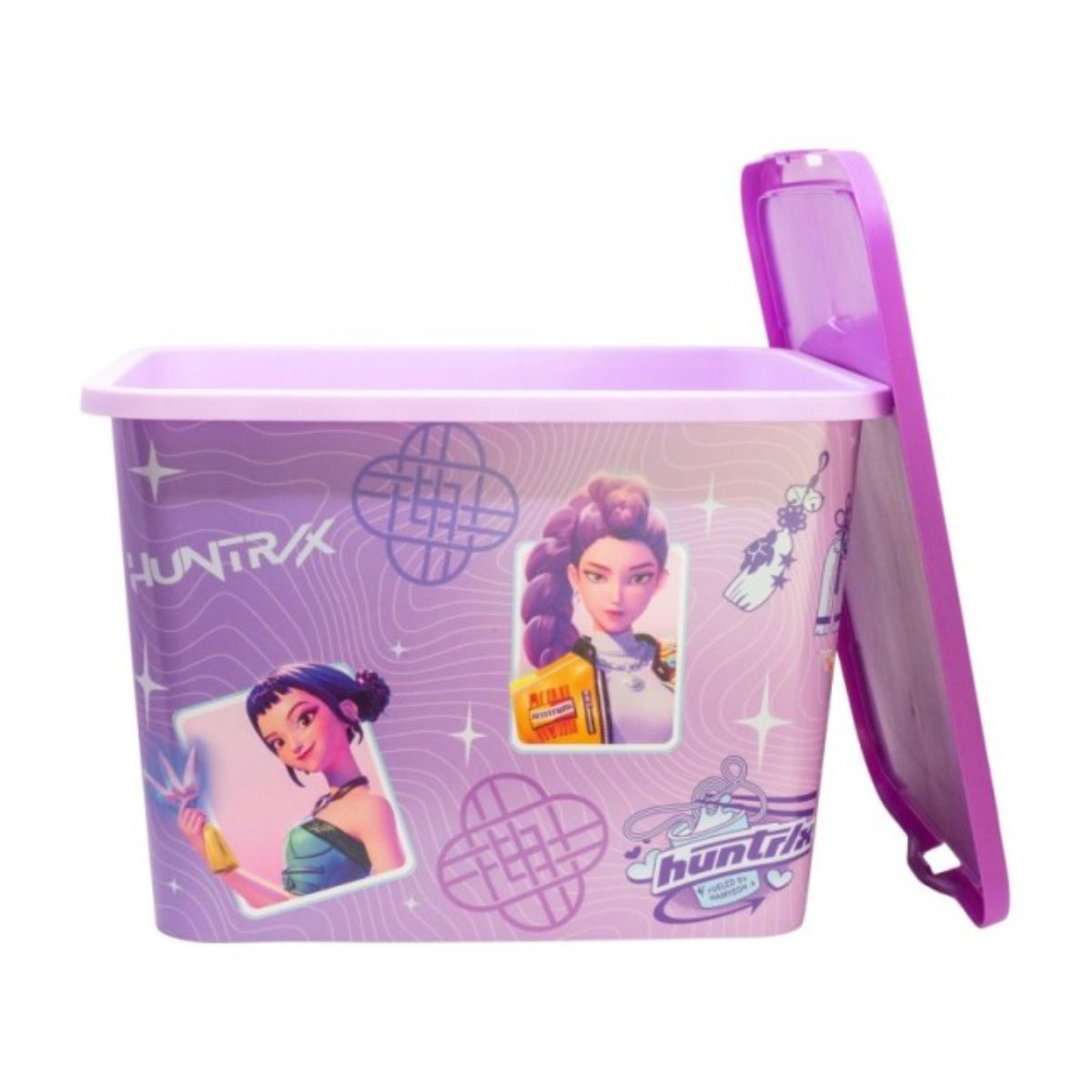 KPop HUNTRIX Aufbewahrungsbox 23 L Klickbox Ordnungsbox Violet für Kinderzimmer und Zuhause