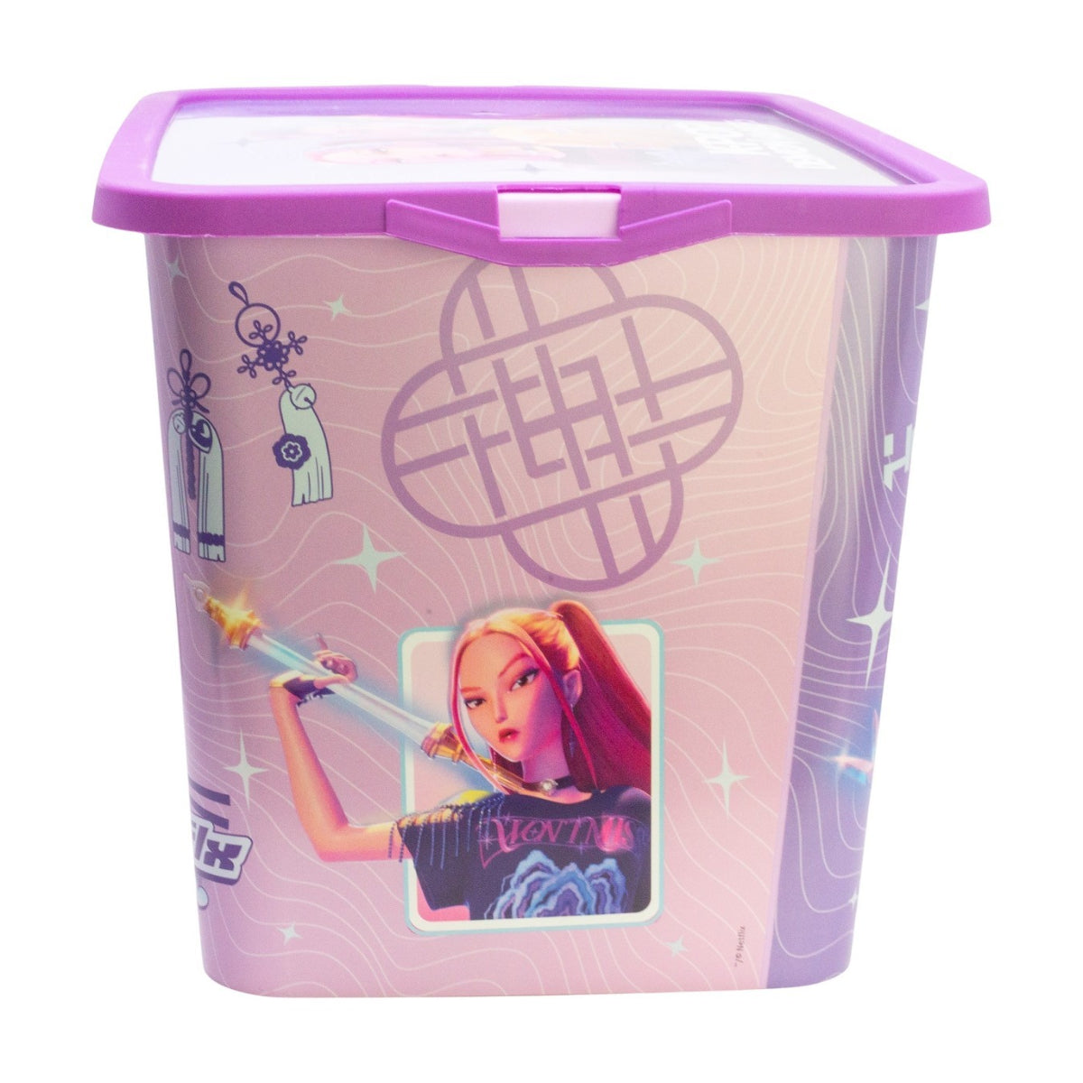 KPop HUNTRIX Aufbewahrungsbox 23 L Klickbox Ordnungsbox Violet für Kinderzimmer und Zuhause