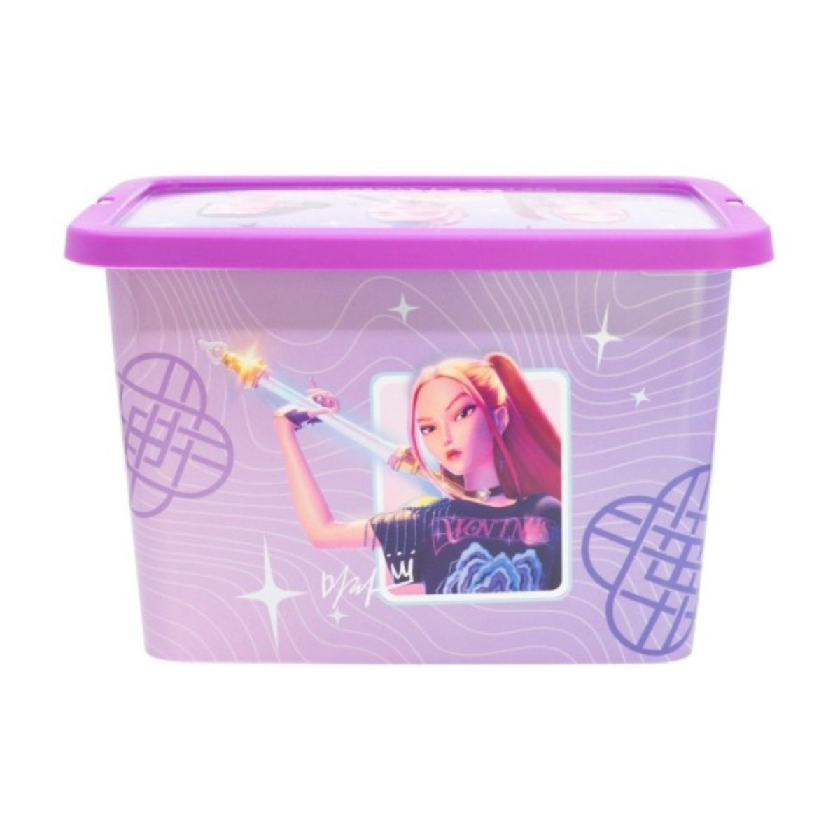KPop HUNTRIX Violet Aufbewahrungsbox 7 L Ordnungsbox Klickbox für Spielzeug und Zubehör