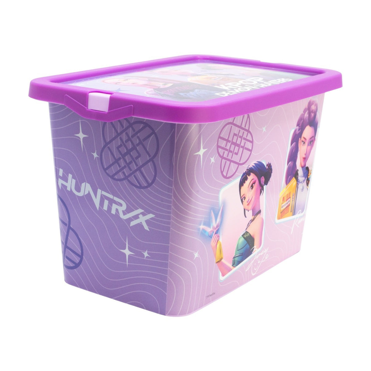 KPop HUNTRIX Violet Aufbewahrungsbox 7 L Ordnungsbox Klickbox für Spielzeug und Zubehör