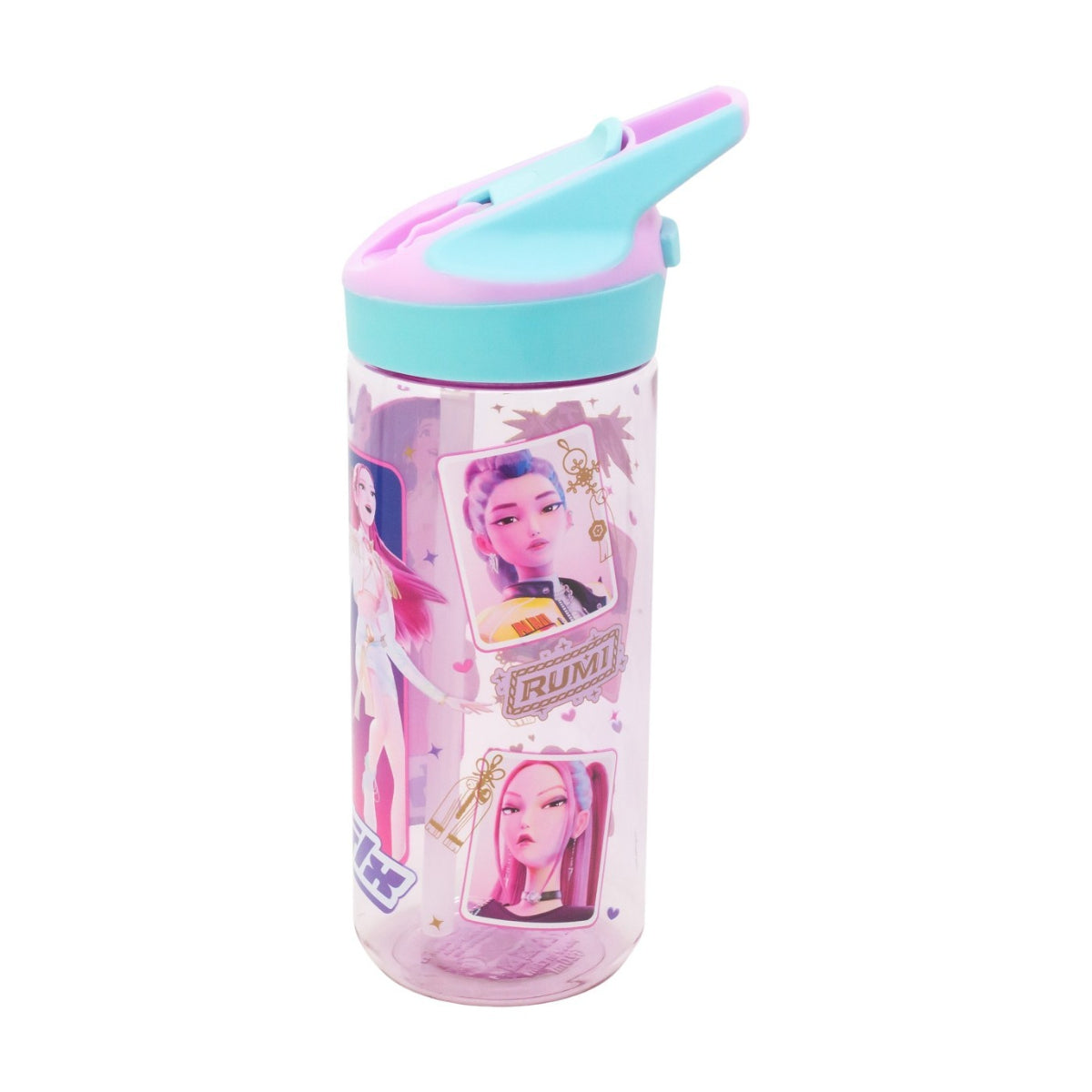 KPop Demon Hunters Trinkflasche 620 ml Kinderflasche mit Druckknopfverschluss und Trinköffnung