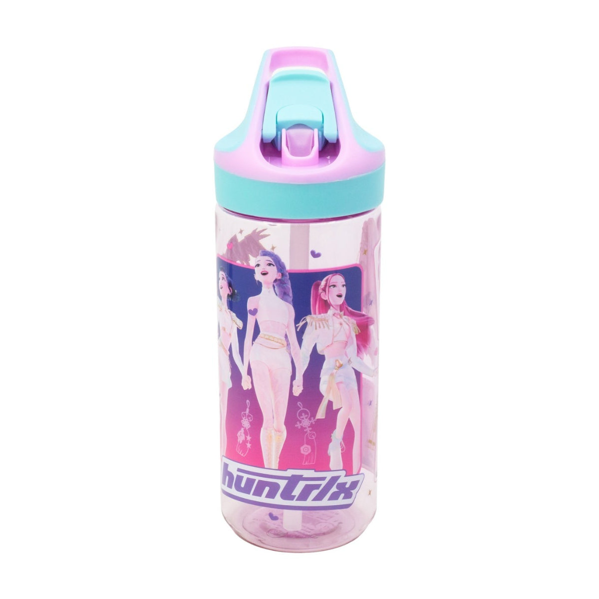KPop Demon Hunters Trinkflasche 620 ml Kinderflasche mit Druckknopfverschluss und Trinköffnung
