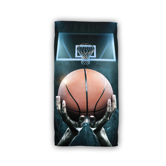 Basketball Baumwolle Strandtuch Frottee Badetuch mit Premium Druck, 70x140 cm