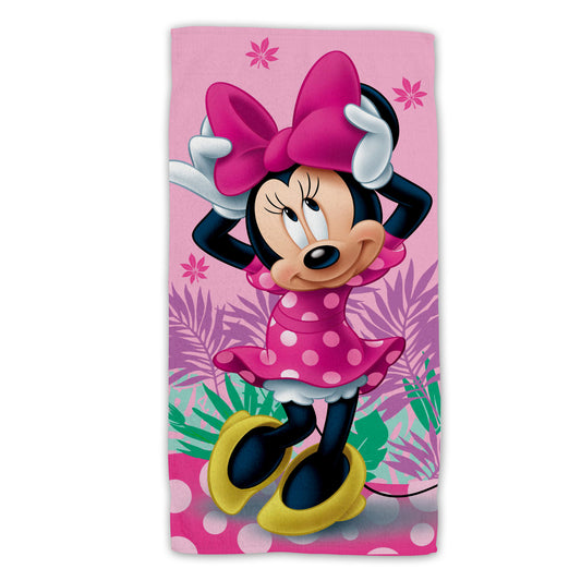 Disney Minnie Mouse Baumwolle Strandtuch Frottee Badetuch mit Premium Druck, 70x140 cm