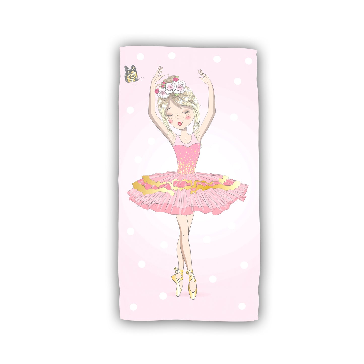 Ballerina Baumwolle Strandtuch Frottee Badetuch mit Premium Druck, 70x140 cm
