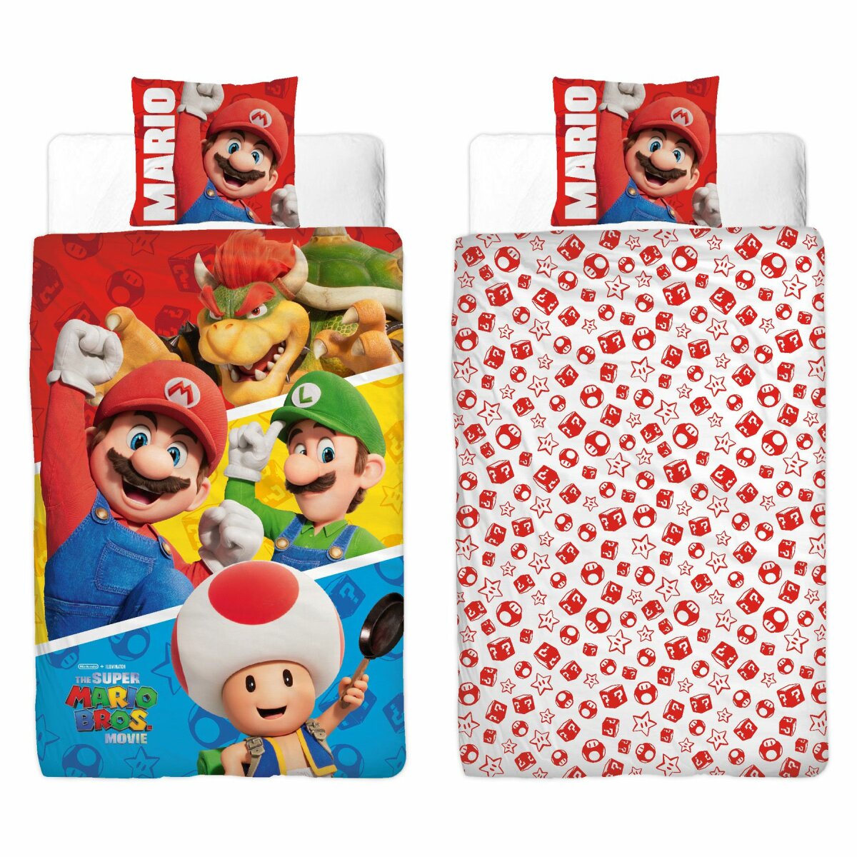 Super Mario Bros Movie Bettwäsche - Motiv: "Hands Up 4" - 140x200cm