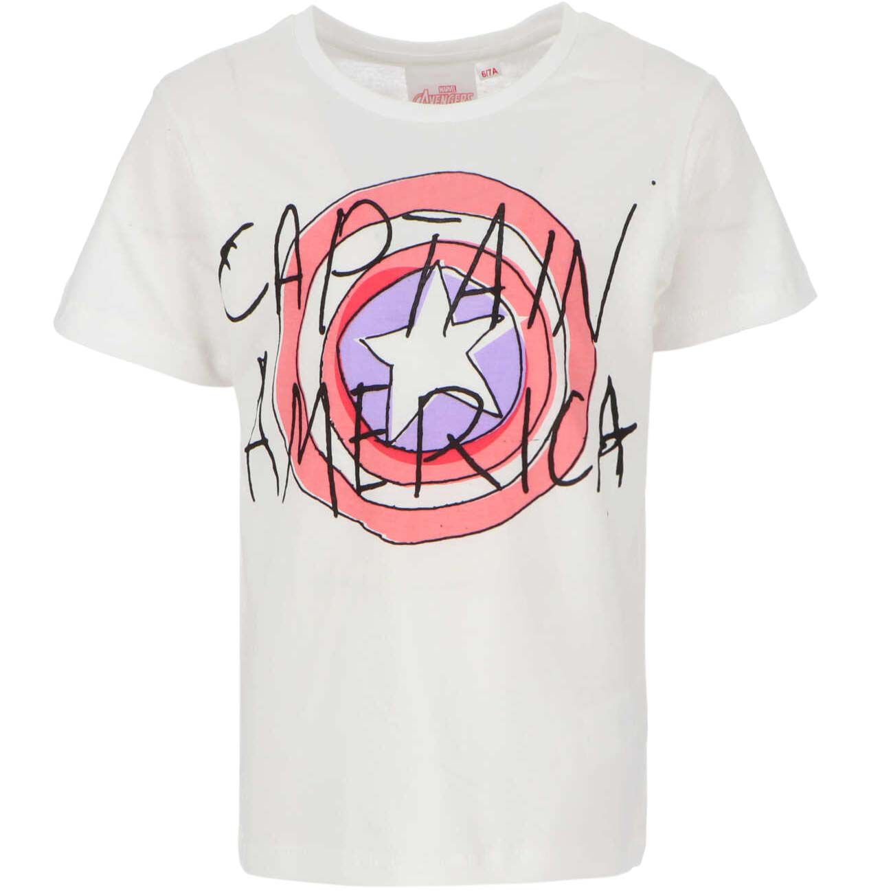 Avengers T-Shirt in Weiß Captain America Superhelden Style