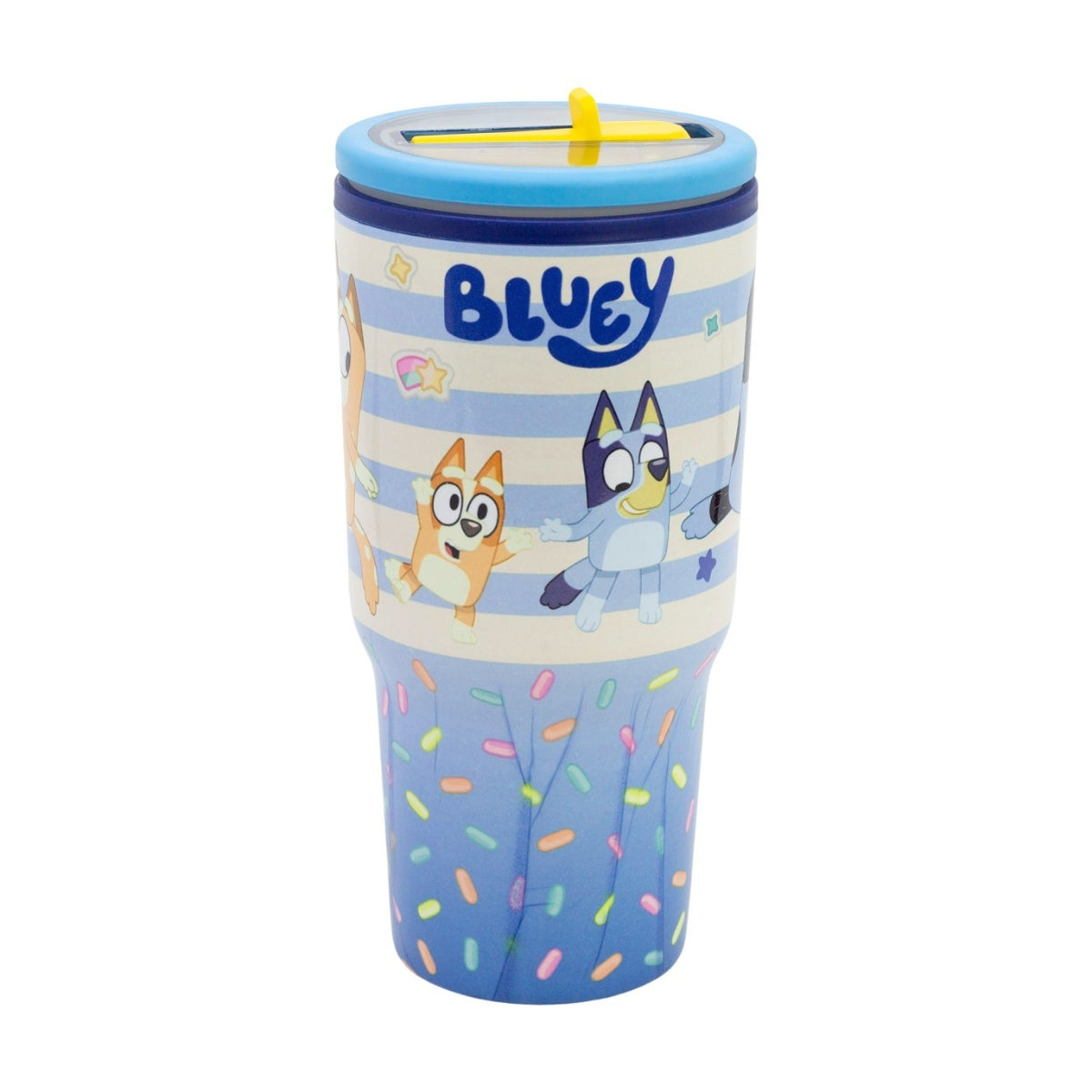 Bluey Thermobecher 640 ml Edelstahl doppelwandiger Trinkbecher mit Trinkhalm