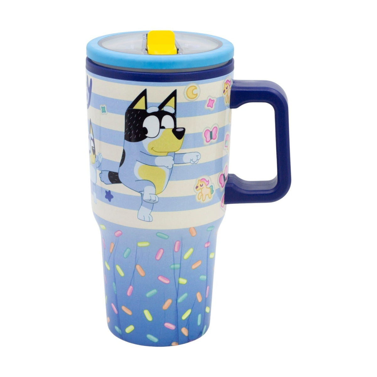 Bluey Thermobecher 640 ml Edelstahl doppelwandiger Trinkbecher mit Trinkhalm