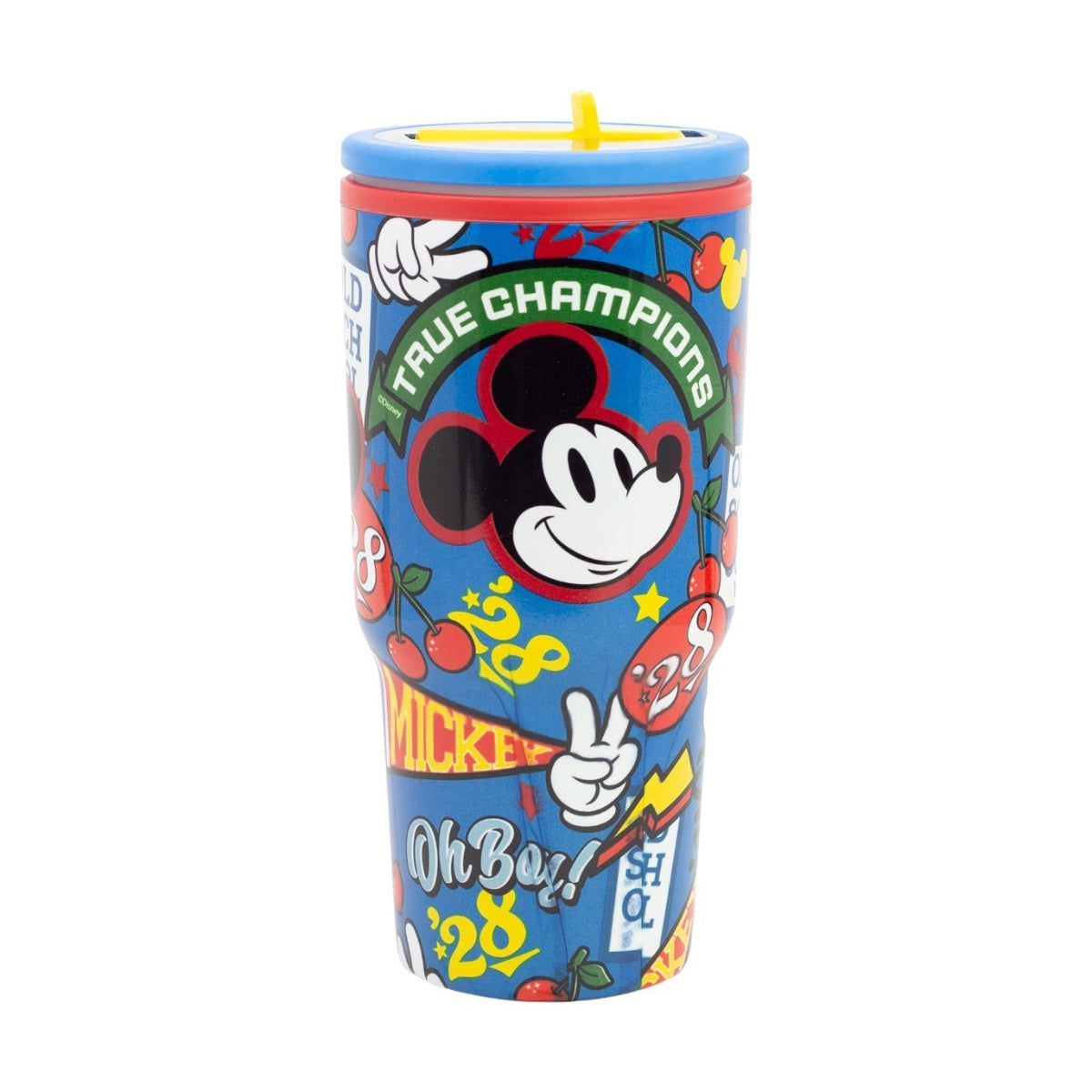 Disney Mickey Mouse Thermobecher 640 ml Edelstahl doppelwandiger Trinkbecher mit Trinkhalm