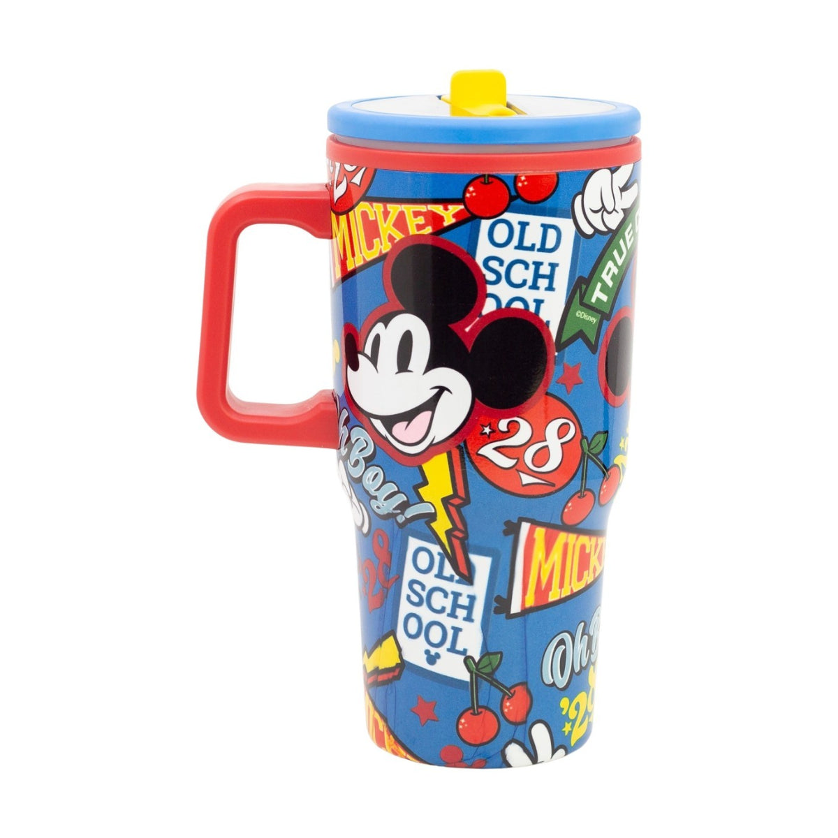 Disney Mickey Mouse Thermobecher 640 ml Edelstahl doppelwandiger Trinkbecher mit Trinkhalm