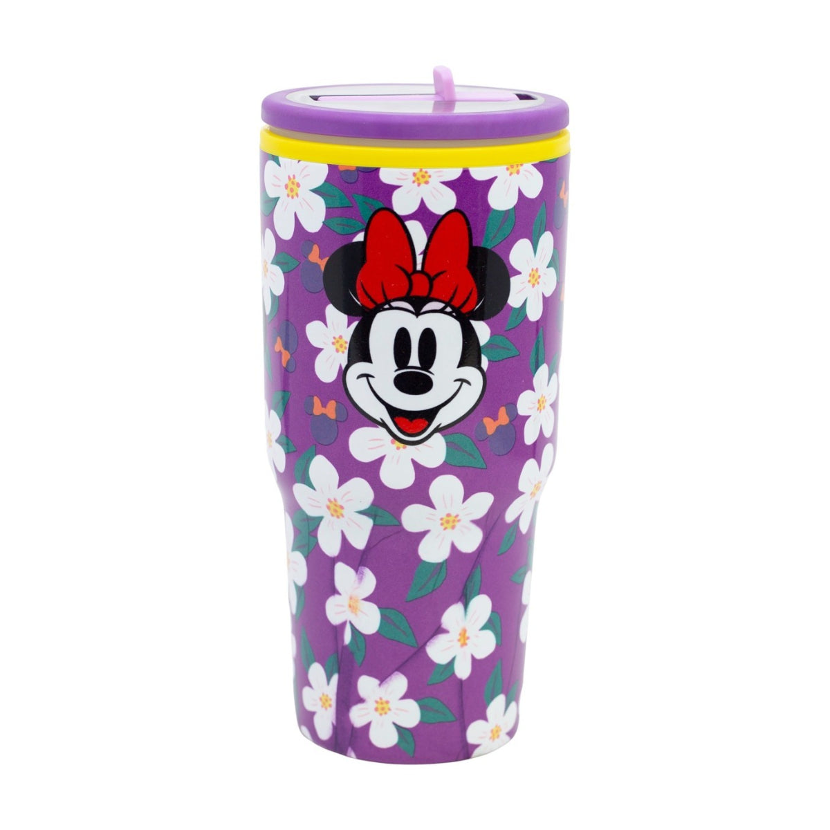 Disney Minnie Mouse Thermobecher 640 ml Edelstahl doppelwandiger Trinkbecher mit Trinkhalm