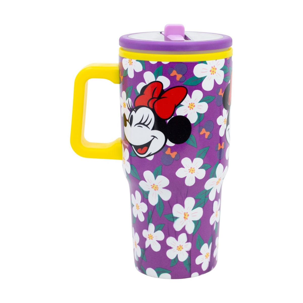 Disney Minnie Mouse Thermobecher 640 ml Edelstahl doppelwandiger Trinkbecher mit Trinkhalm