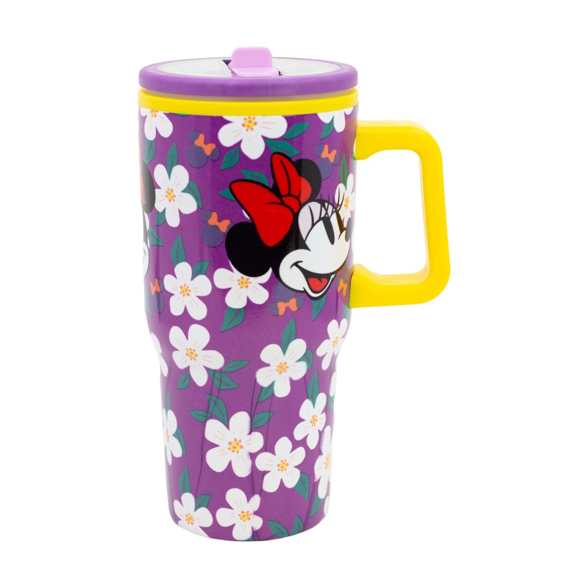 Disney Minnie Mouse Thermobecher 640 ml Edelstahl doppelwandiger Trinkbecher mit Trinkhalm