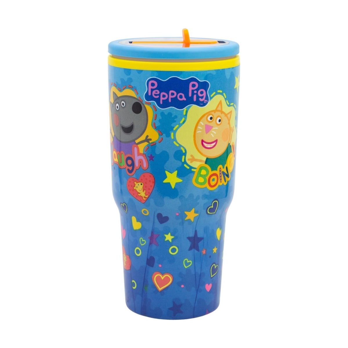 Peppa Pig Thermobecher 640 ml Edelstahl doppelwandiger Trinkbecher mit Trinkhalm