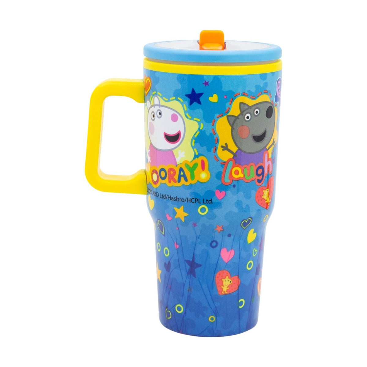 Peppa Pig Thermobecher 640 ml Edelstahl doppelwandiger Trinkbecher mit Trinkhalm