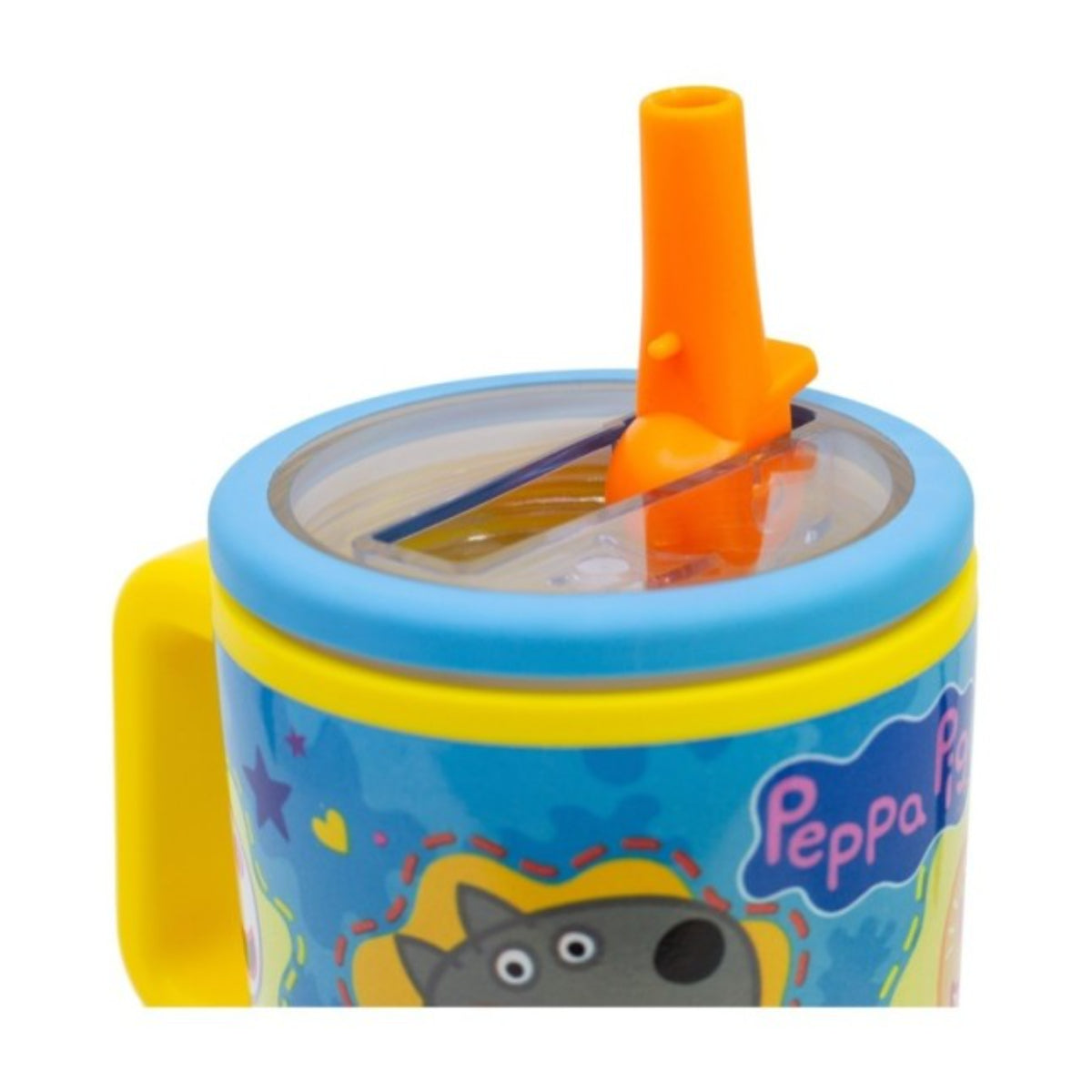 Peppa Pig Thermobecher 640 ml Edelstahl doppelwandiger Trinkbecher mit Trinkhalm