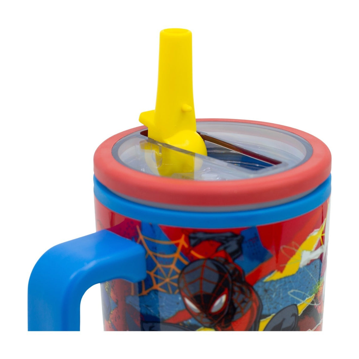 Spiderman Thermobecher 640 ml Edelstahl doppelwandiger Trinkbecher mit Trinkhalm
