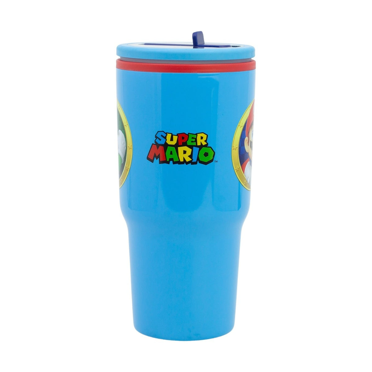 Super Mario Thermobecher 640 ml Edelstahl doppelwandiger Trinkbecher mit Trinkhalm