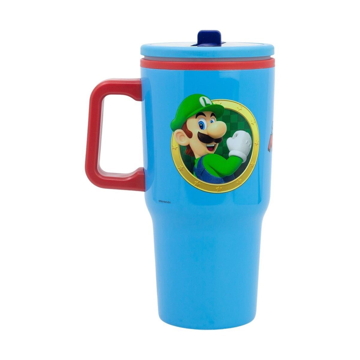 Super Mario Thermobecher 640 ml Edelstahl doppelwandiger Trinkbecher mit Trinkhalm