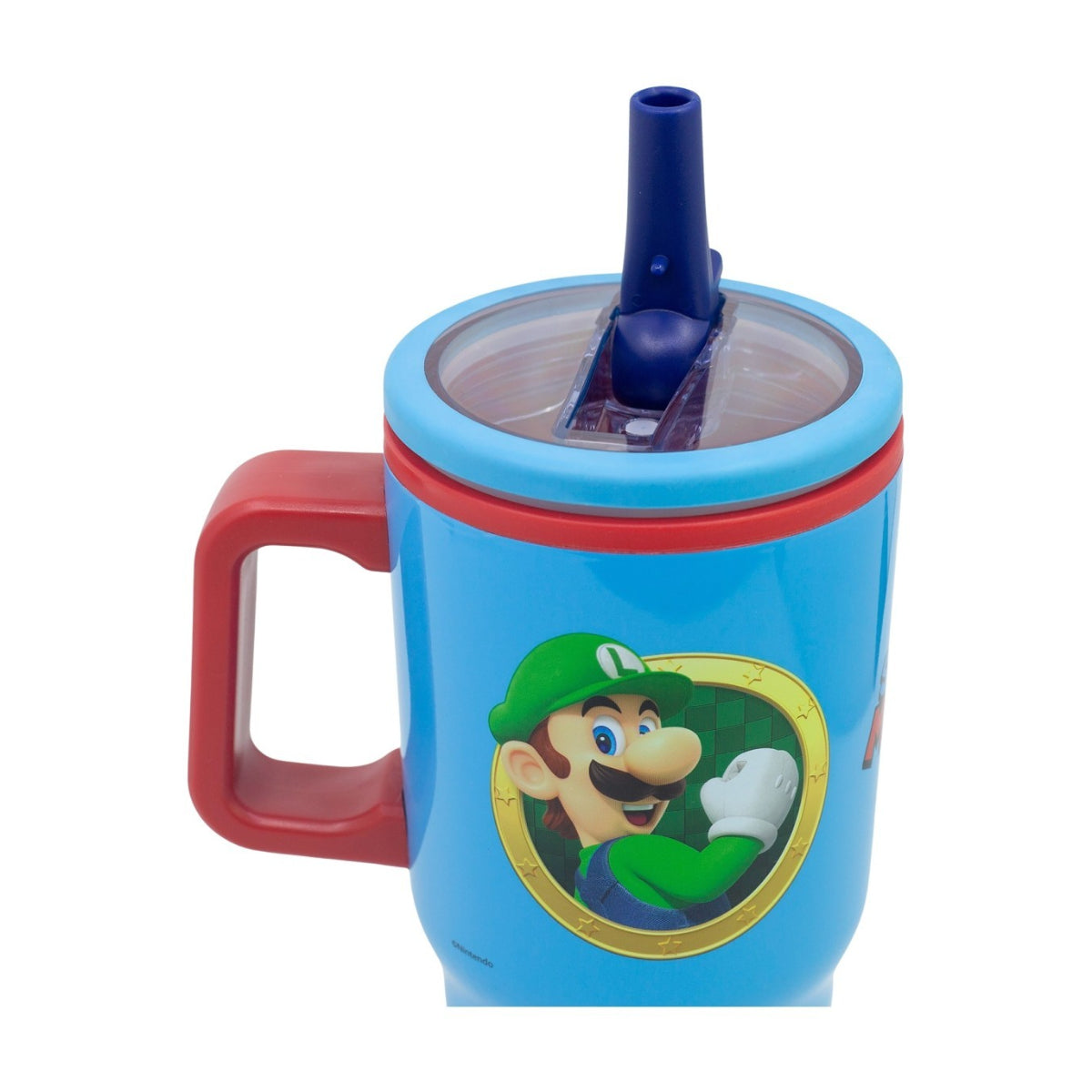 Super Mario Thermobecher 640 ml Edelstahl doppelwandiger Trinkbecher mit Trinkhalm