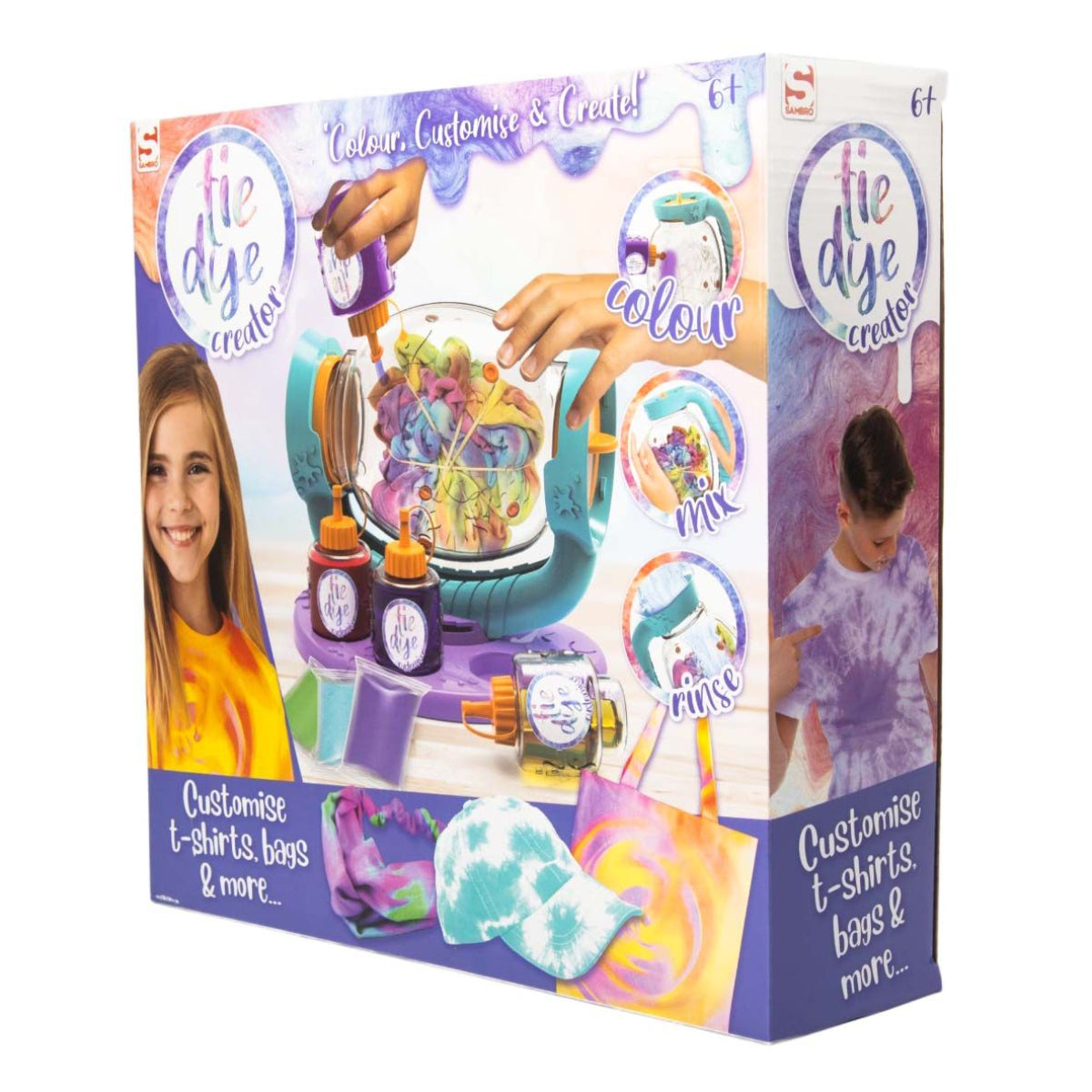 Sambro Tie Dye Creator Färbe Set für Kinder für T-Shirts Taschen und Accessoires
 Färben
