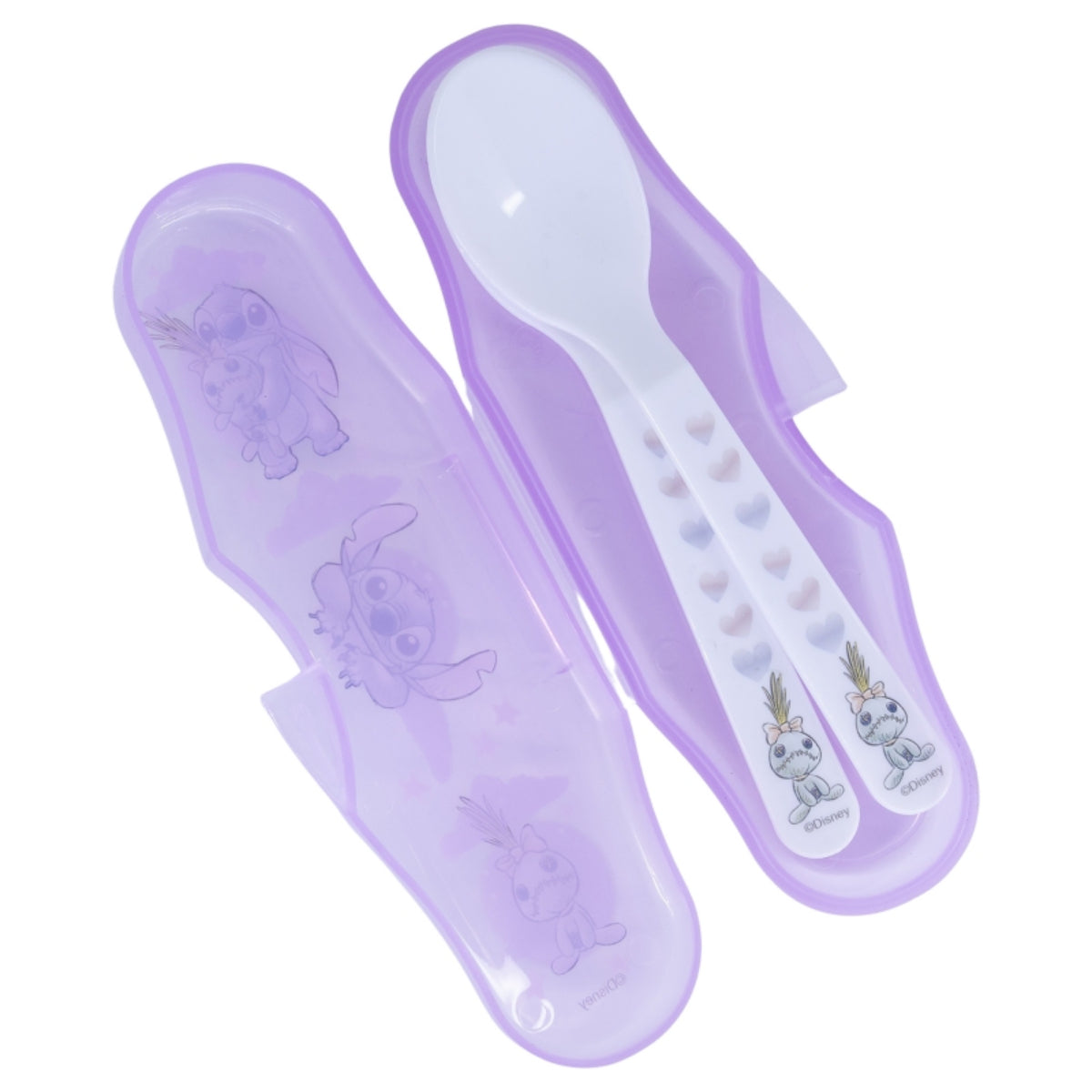 Disney Stitch Kinderlöffel Set 2-teilig – Reisebesteck mit Etui für Kleinkinder
