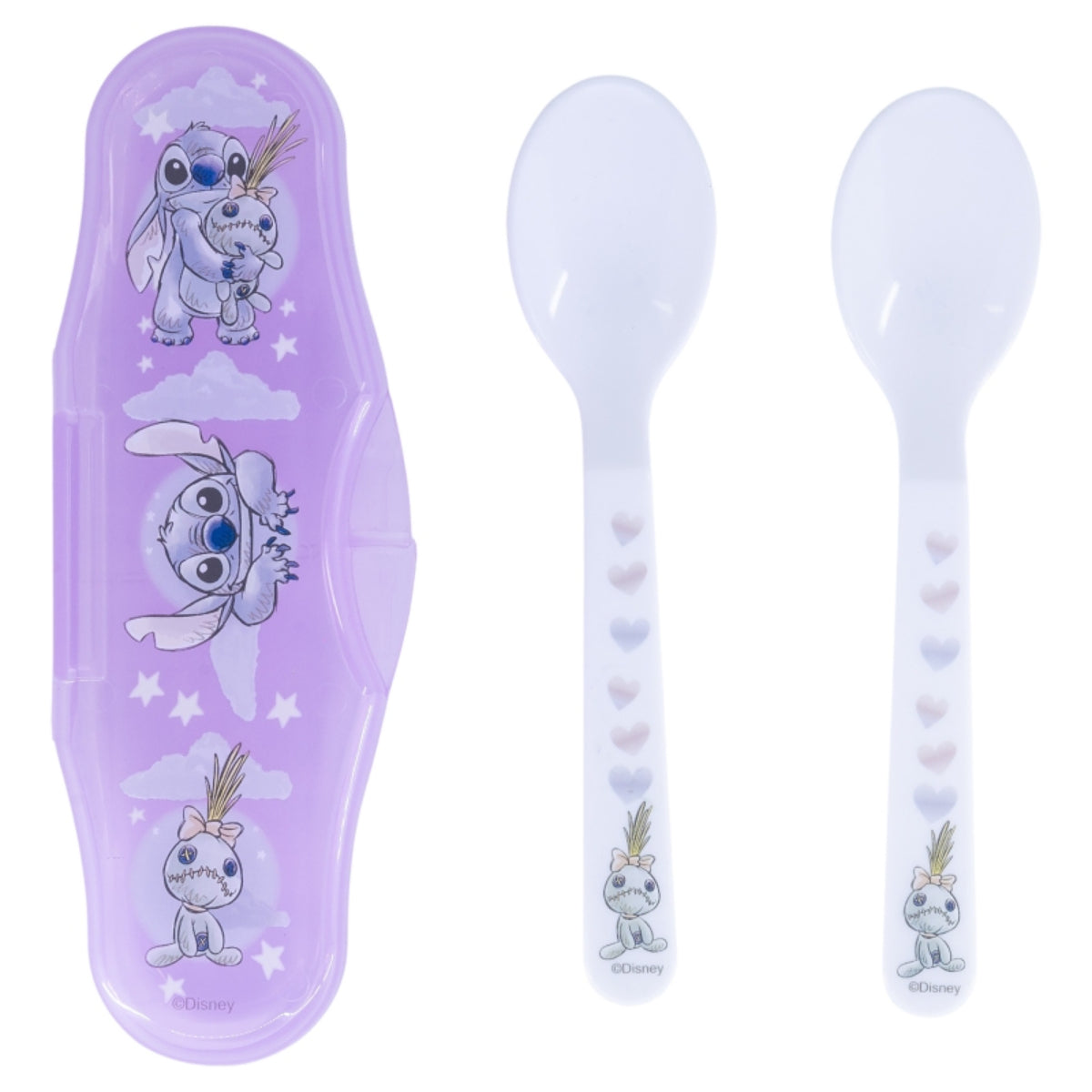 Disney Stitch Kinderlöffel Set 2-teilig – Reisebesteck mit Etui für Kleinkinder