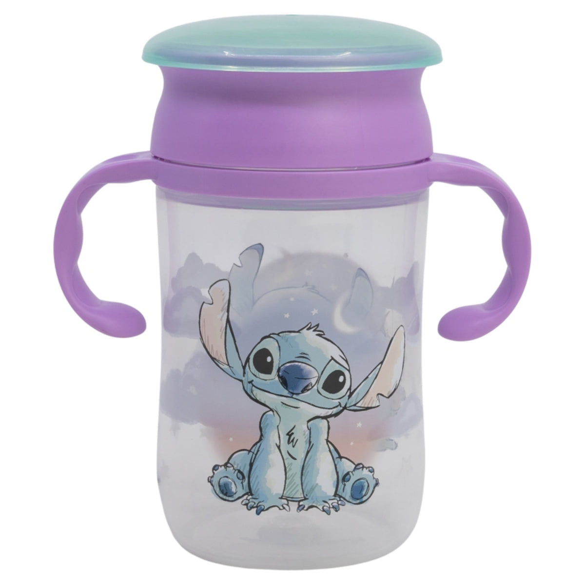 Disney Stitch Trinklernbecher 395 ml – 360° Becher mit Griffen und Deckel