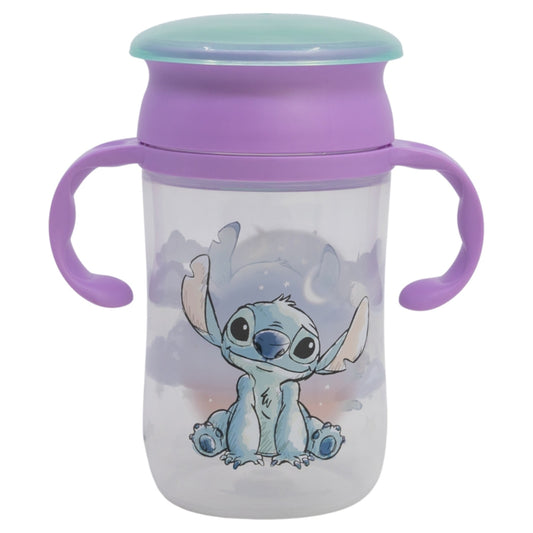 Disney Stitch Trinklernbecher 395 ml – 360° Becher mit Griffen und Deckel