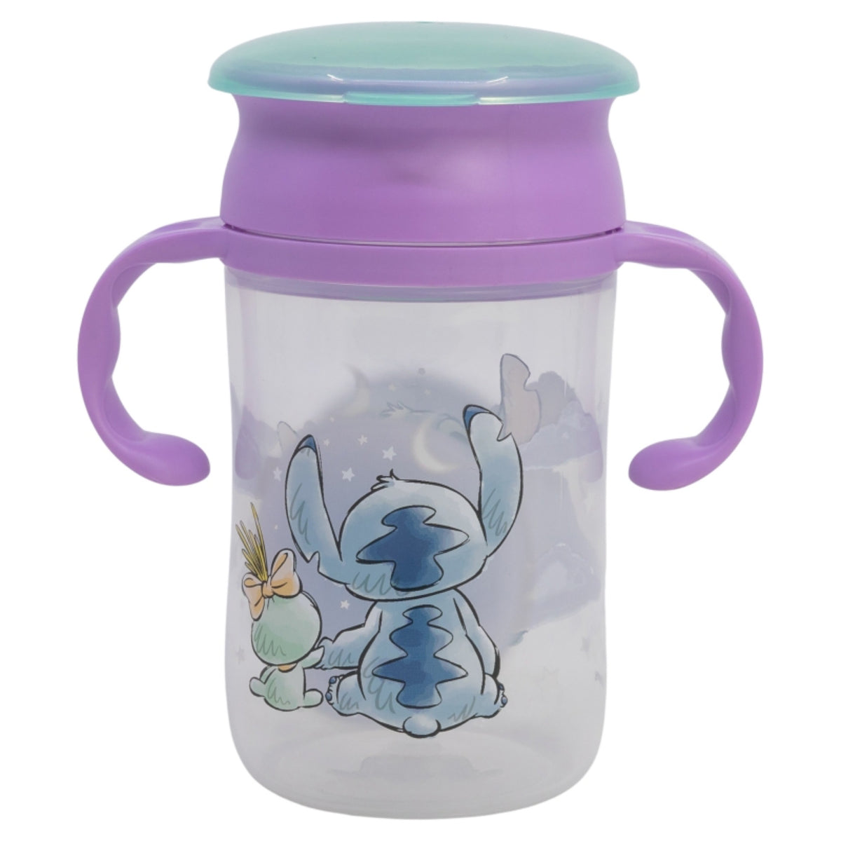 Disney Stitch Trinklernbecher 395 ml – 360° Becher mit Griffen und Deckel