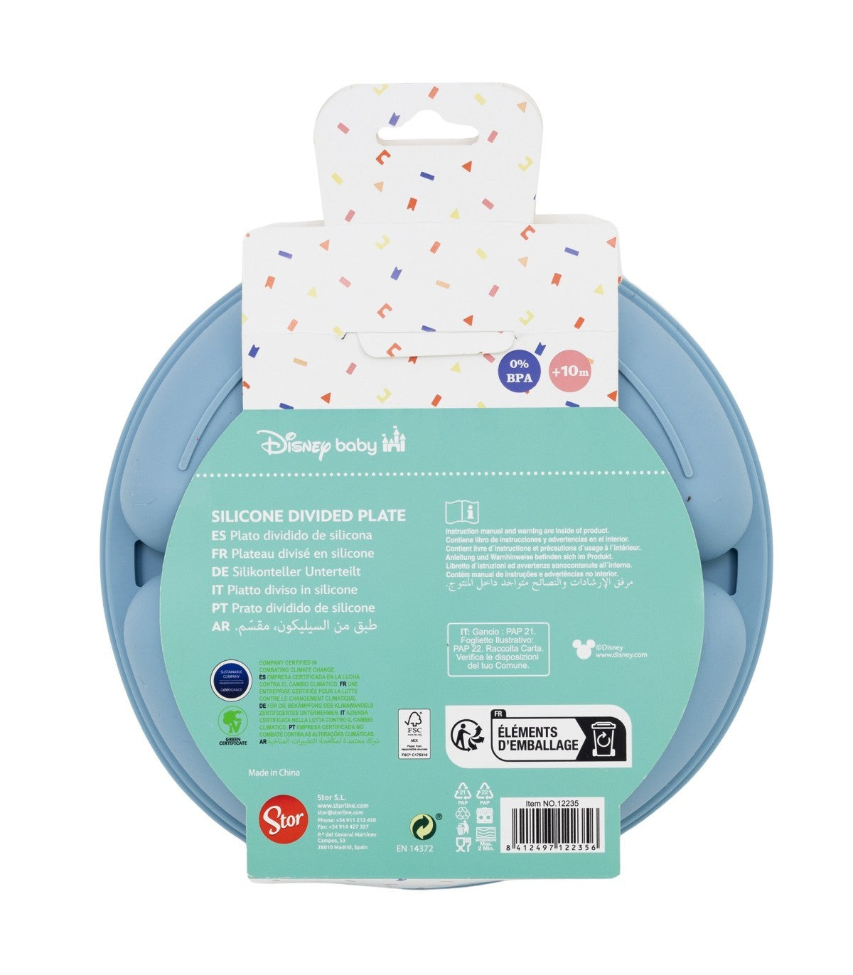 Disney Mickey Mouse Kinder Essteller mit 3 Bereichen für Alltag und Hochstuhl