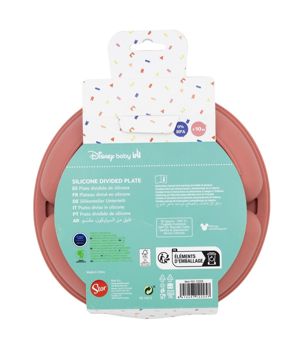 Disney Minnie Mouse Kinder Essteller mit 3 Bereichen für Alltag und Hochstuhl