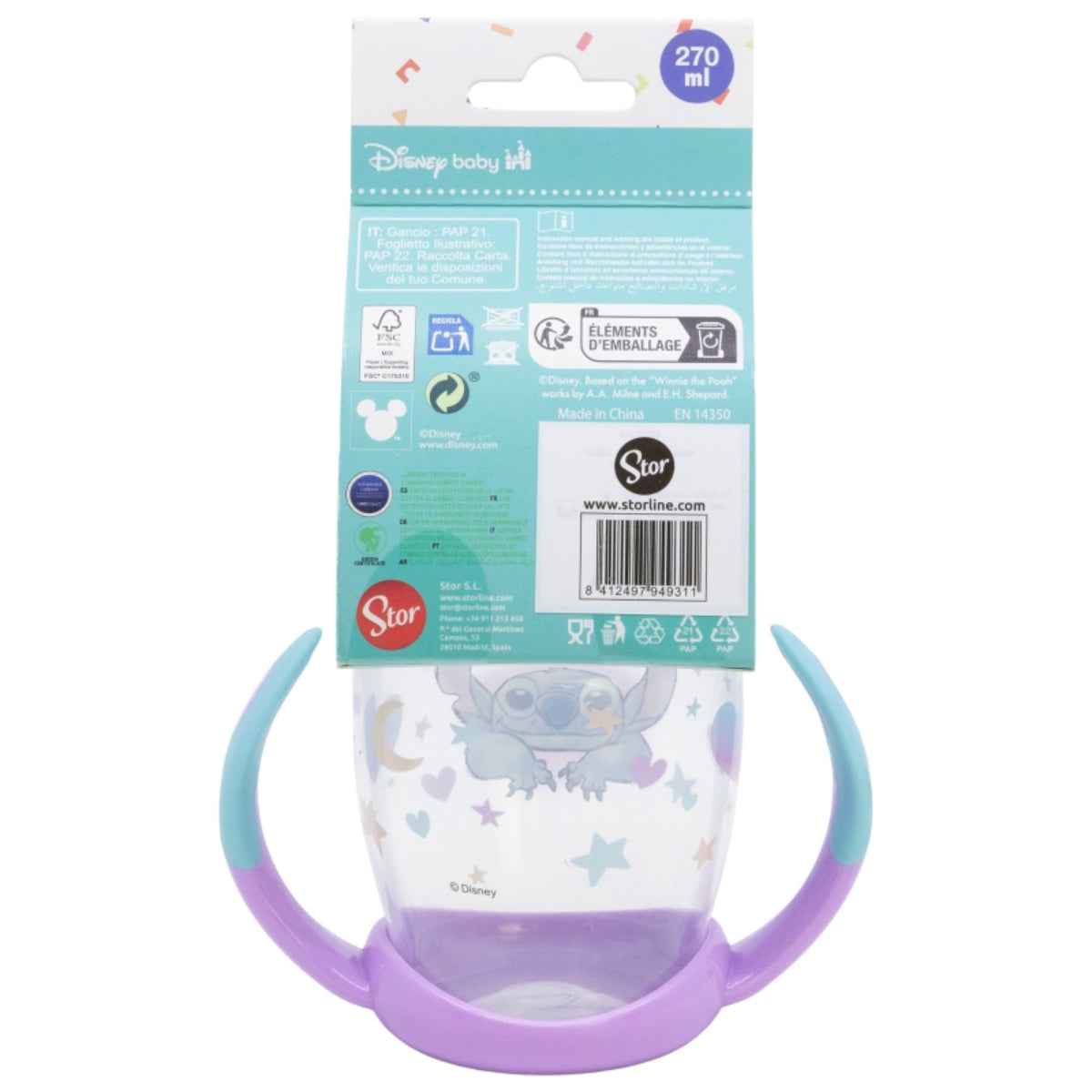 Disney Stitch Trinklernbecher 270 ml – Kinderbecher mit weichem Silikonaufsatz