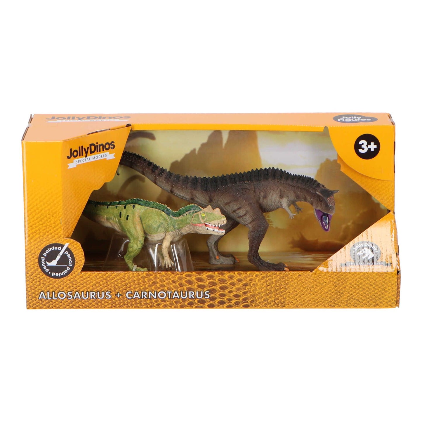 Jollity 2-Pack Carnotaurus Detailreiche Dinosaurier für kreative Spielwelten