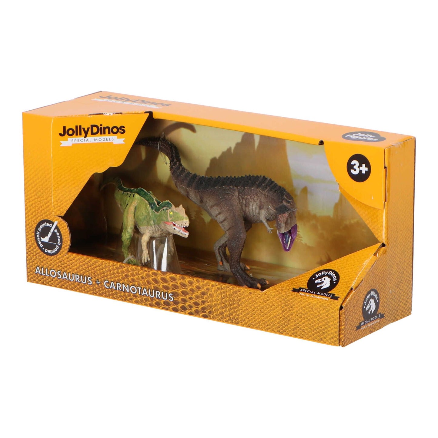 Jollity 2-Pack Carnotaurus Detailreiche Dinosaurier für kreative Spielwelten