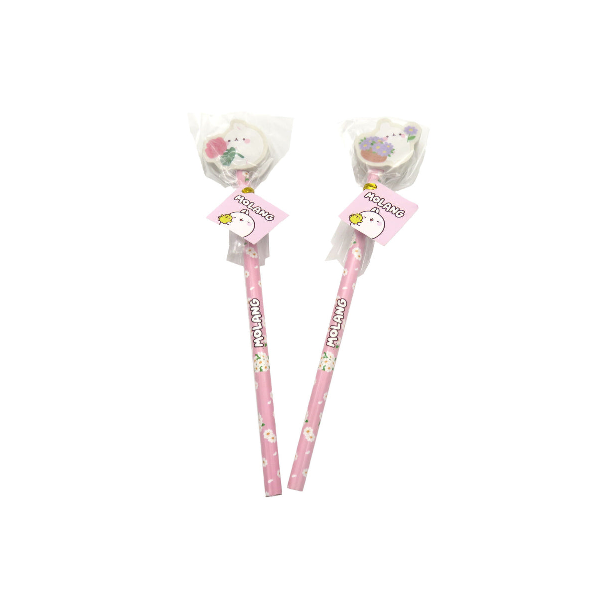 Molang Blossom 1 Stück Bleistift mit Radiergummi Schreibstift Schule 21 cm