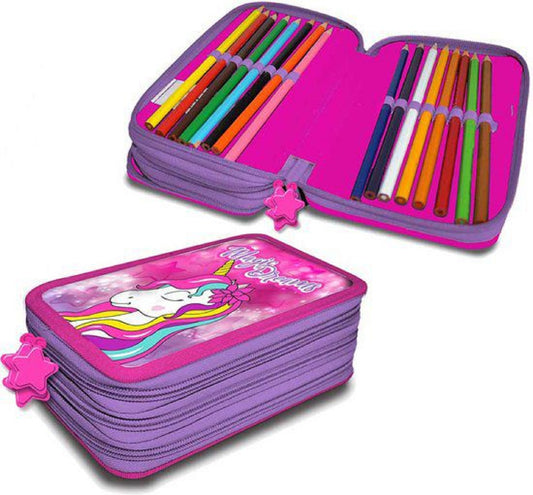 Unicorn Gefülltes Federmappe Stifteetui Schulutensilien Set für Kinder