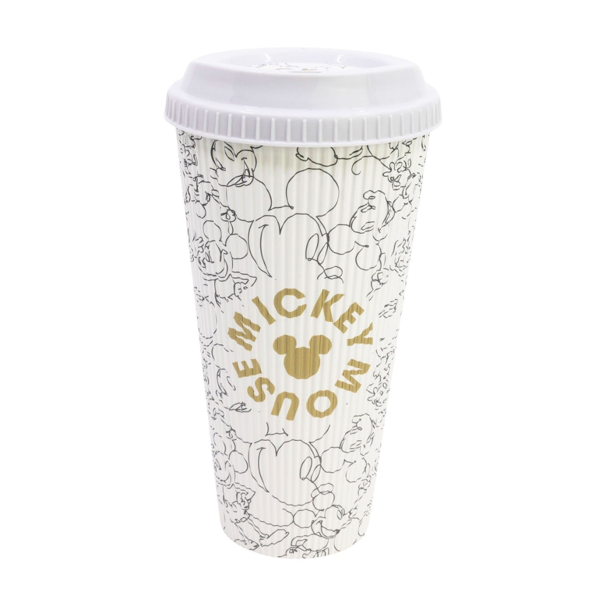 Disney Mickey Mouse Golden Treasure Trinkbecher 790 ml mit strukturierter Oberfläche und Deckel für unterwegs