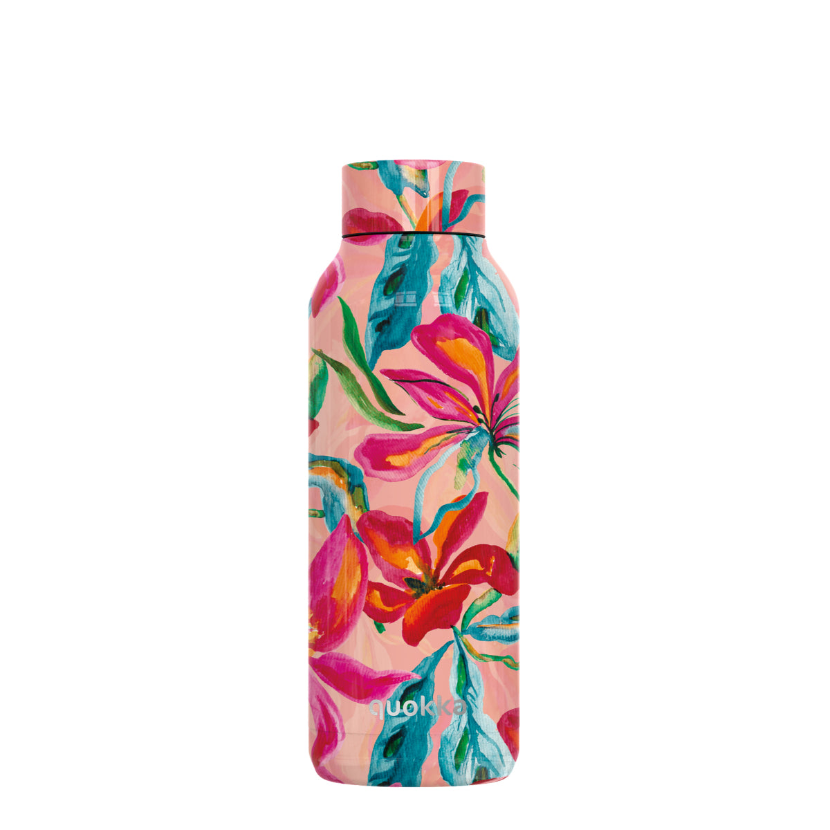 Quokka Solid Trinkflasche 510 ml TROPICAL BLOOM Edelstahl Doppelwandig Heiß Kalt isoliert