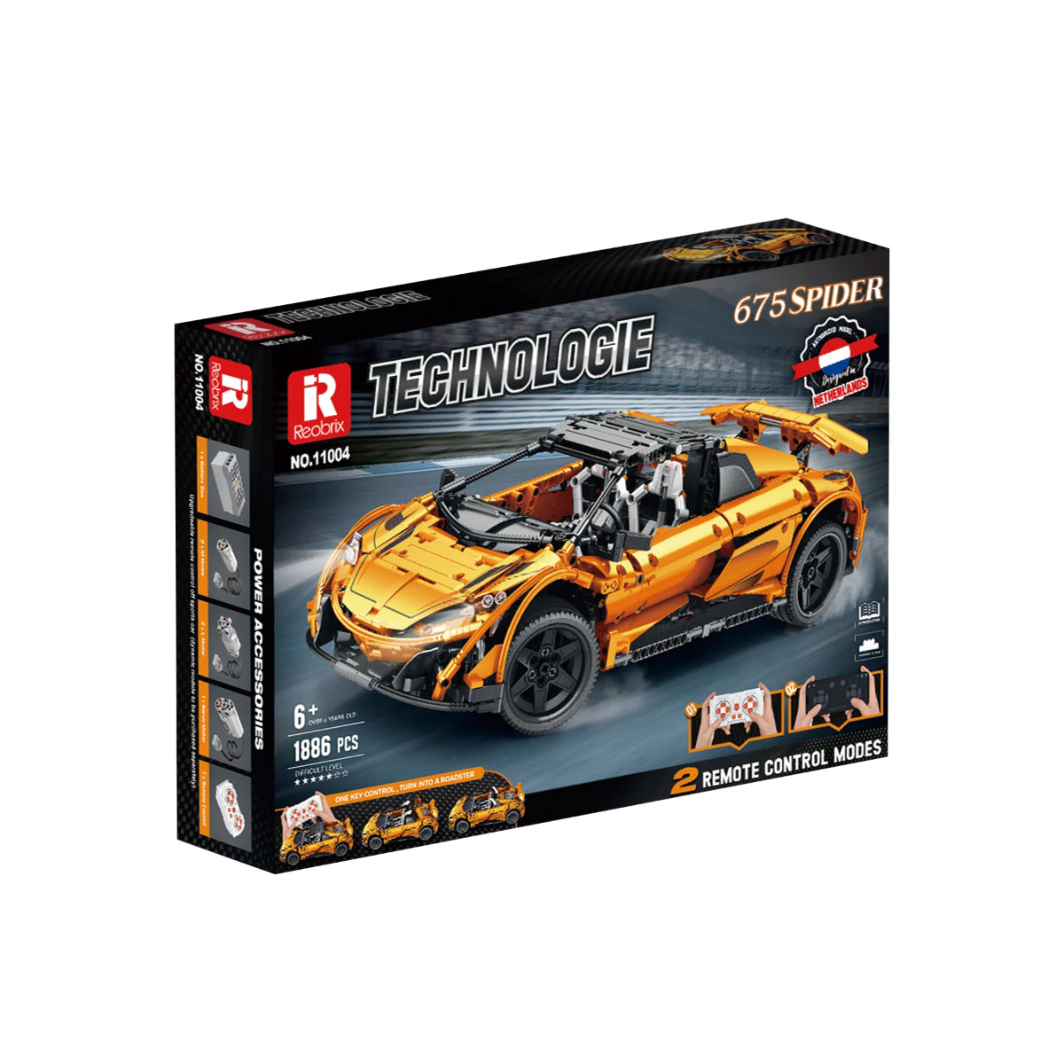 Reobrix 11004-D Sportwagen Cabrio Klemmbaustein Modell RC 1886 Teile ab 14