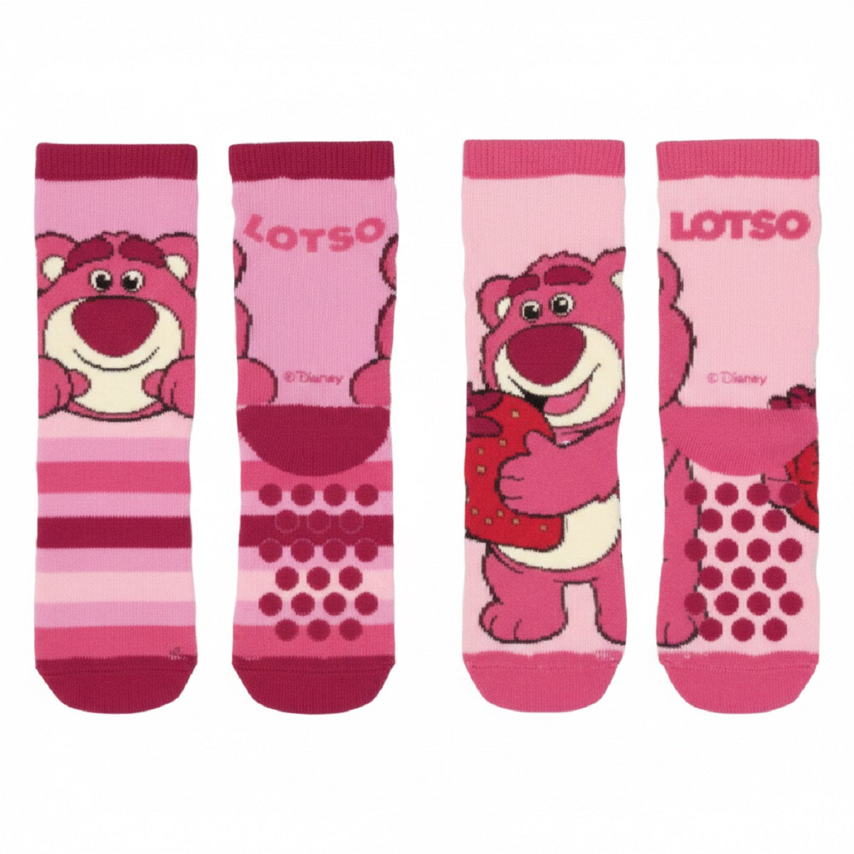 Disney Toy Story Kinder Kuschelsocken Lotso 2er Pack Rosa Anti Rutsch für Zuhause