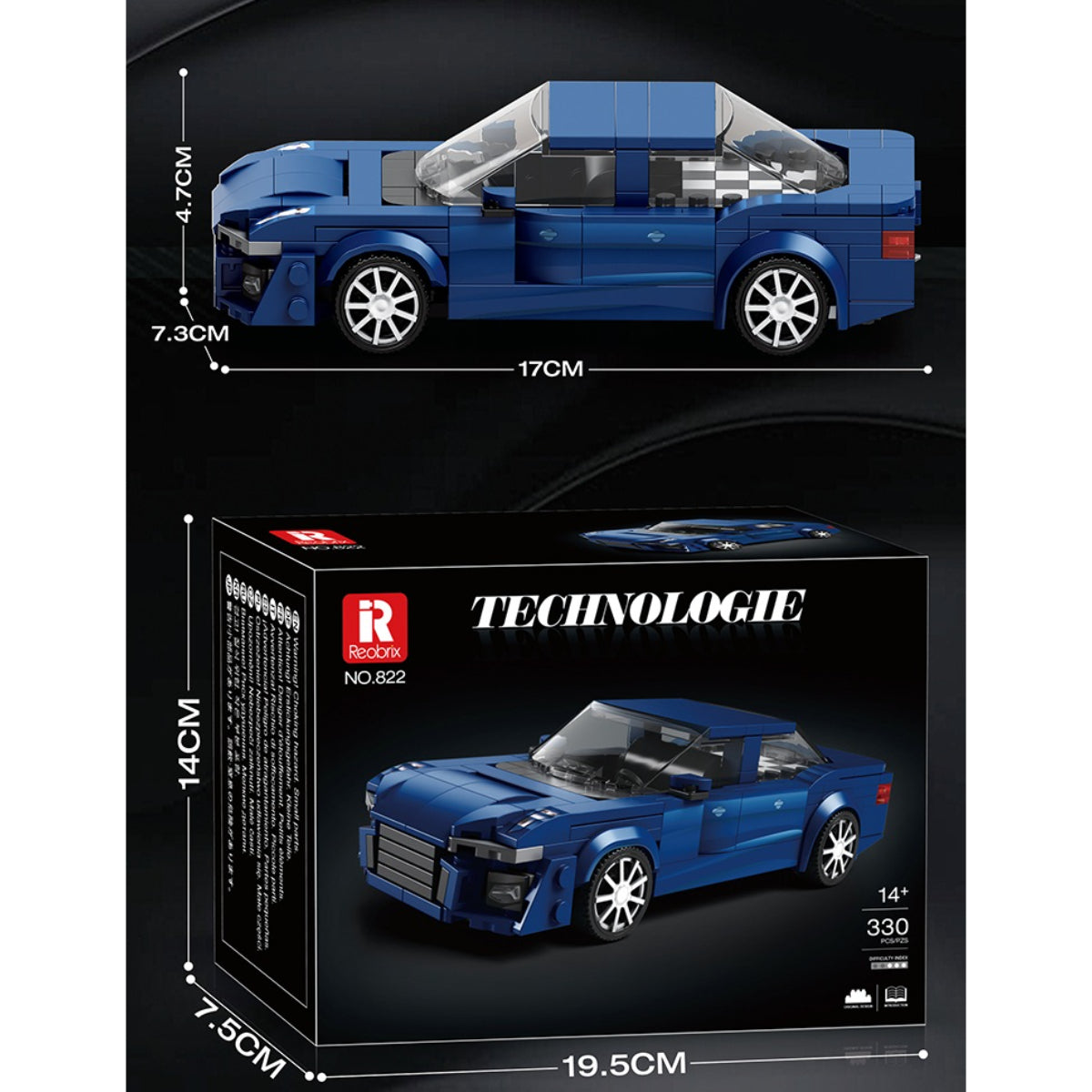 Reobrix 822 Limousine 1:24 Klemmbaustein Auto 330 Teile ab 14