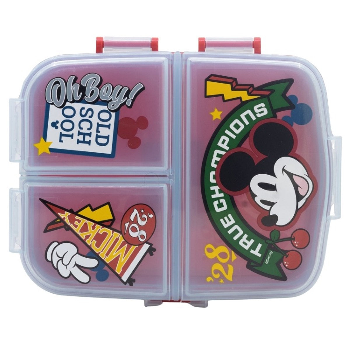 Disney Mickey Mouse Kinder Brotdose XL – Lunchbox mit 3 Fächern & tollem Design