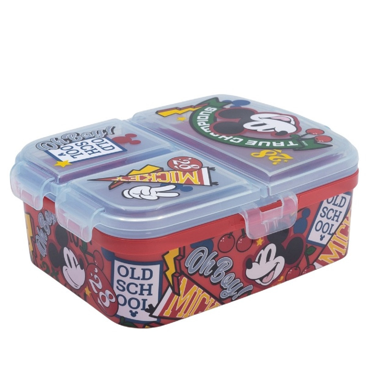 Disney Mickey Mouse Kinder Brotdose XL – Lunchbox mit 3 Fächern & tollem Design