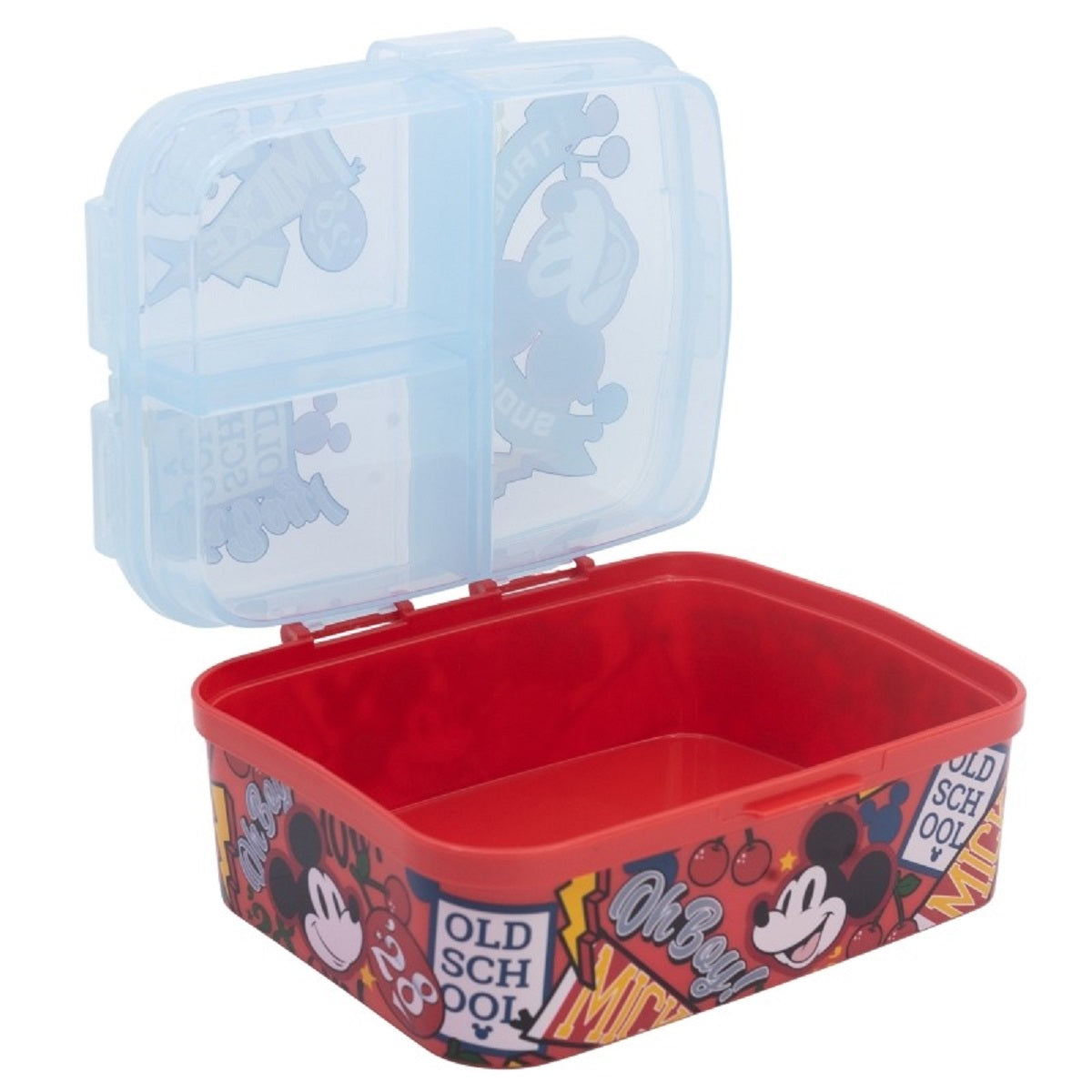Disney Mickey Mouse Kinder Brotdose XL – Lunchbox mit 3 Fächern & tollem Design