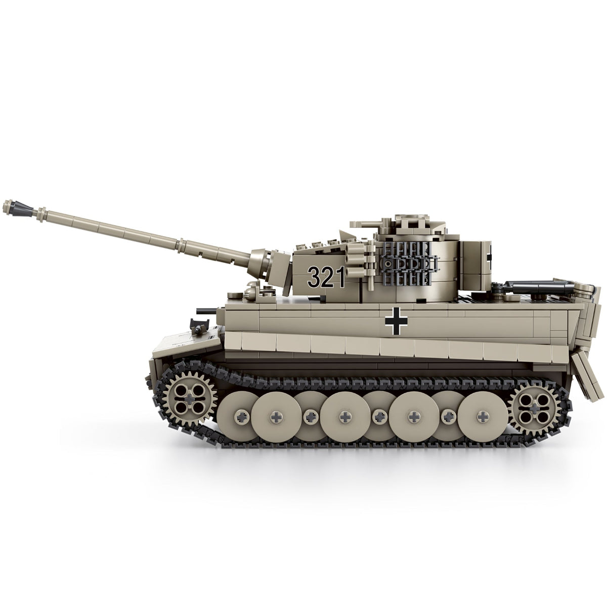 Reobrix World of Tanks Tiger I Kettenfahrzeug 1:28 Klemmbaustein Set 1138